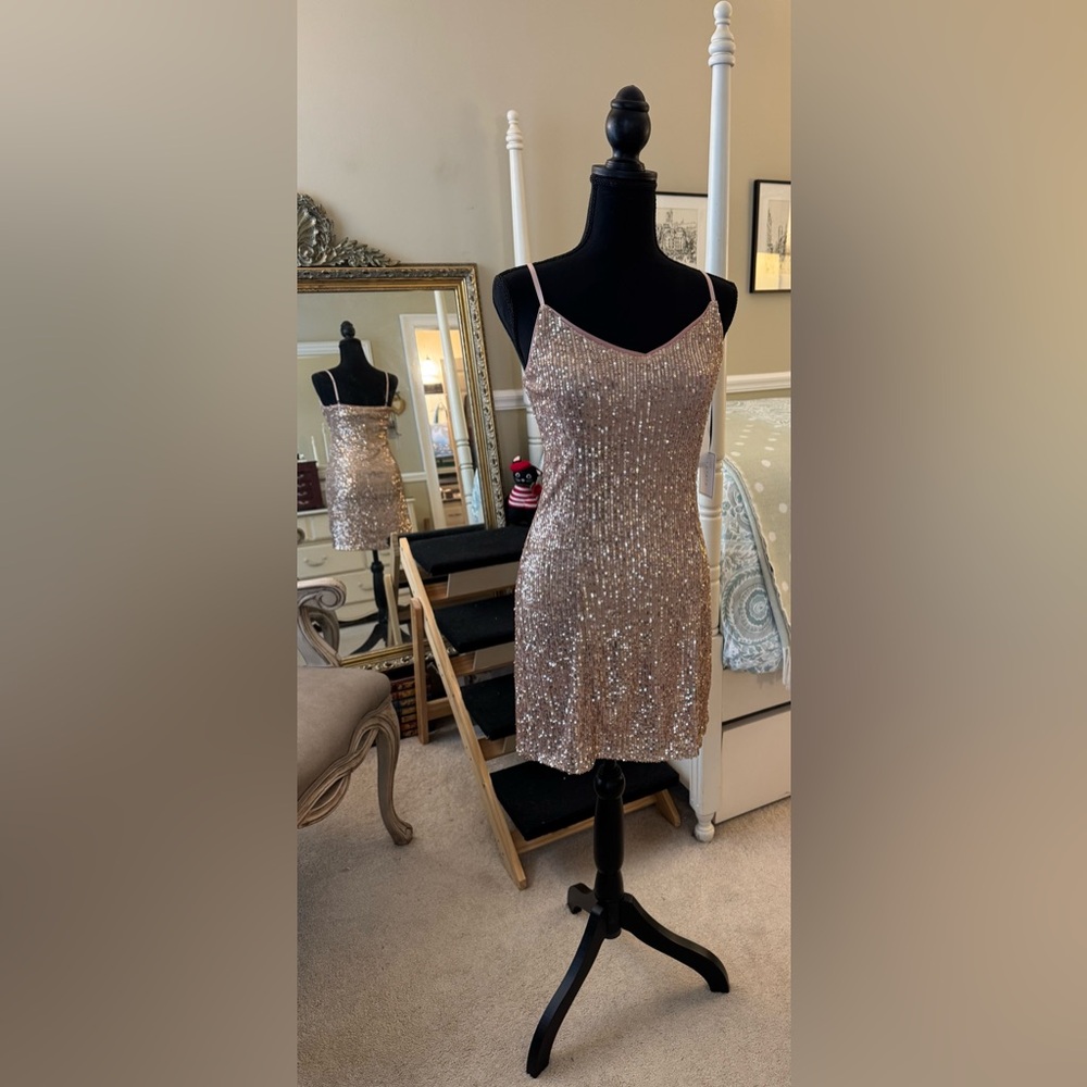 1. State Blush Pink Sequin Party Dress, NWTs, size 4